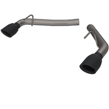 Load image into Gallery viewer, QTP 14-15 Chevrolet Camaro SS 6.2L 304SS Eliminator Muffler Delete Axle Back Exhaust w/4.5in Blk Tip Axle Back QTP
