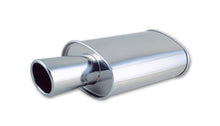 Load image into Gallery viewer, Vibrant StreetPower Oval Muffler with 4in Round Tip Angle Cut Rolled Edge - 2.5in inlet I.D. Muffler Vibrant
