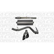 Corsa 14-19 GMC Sierra/Chevy Silv 1500 Crew Cab/Short Bed 5.3L V8 Black Sport Single Side CB Exhaust Catback CORSA Performance