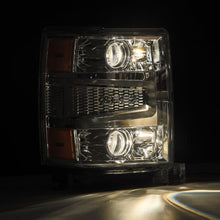 Load image into Gallery viewer, AlphaRex 14-15 Chevy 1500 PRO-Series Projector Headlights Chrome w/Sequential Signal &amp; DRL Headlights AlphaRex
