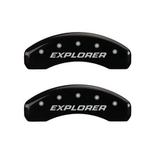 Load image into Gallery viewer, MGP 4 Caliper Covers Engraved Front &amp; Rear Explorer/2011 Black Finish Silver Char 2010 Ford Explorer Caliper Covers MGP
