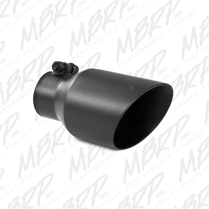 MBRP Universal 4in OD Dual Wall Angled 2.5in Inlet 8in Lgth Exhaust Tip - Black Tips MBRP   