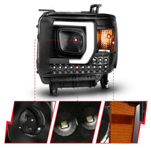 Load image into Gallery viewer, ANZO 2014-2015 Gmc Sierra 1500HD Projector Plank Style Headlight Black W/ Drl Headlights ANZO
