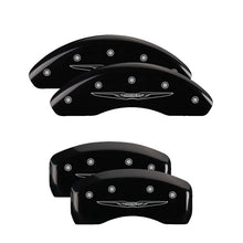 Load image into Gallery viewer, MGP 4 Caliper Covers Engraved Front &amp; Rear Style 2/Chrysler Wing Black finish silver ch Caliper Covers MGP
