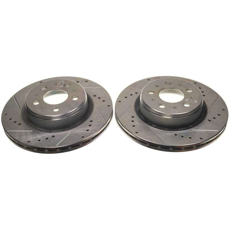 Power Stop 17-21 Tesla 3 Rear Drilled & Slotted Rotor (Pair) Brake Rotors - Slot & Drilled PowerStop