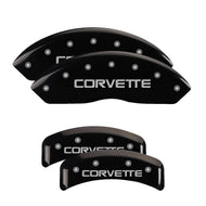 MGP 4 Caliper Covers Engraved F & R C4/Corvette Black Finish Silver Char 1988 Chevrolet Corvette Caliper Covers MGP