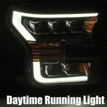Load image into Gallery viewer, AlphaRex 17-20 Ford Raptor NOVA LED Proj Headlights Plank Style Matte Black w/Activ Light/Seq Signal Headlights AlphaRex
