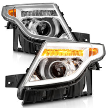 Load image into Gallery viewer, ANZO 11-15 Ford Explorer Projector Headlights w/ Light Bar Chrome Housing w/ Amber light Headlights ANZO
