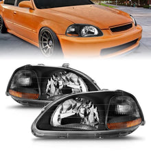 Load image into Gallery viewer, ANZO 1996-1998 Honda Civic Crystal Headlights Black Headlights ANZO
