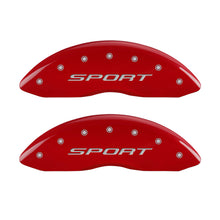 Load image into Gallery viewer, MGP 4 Caliper Covers Engraved front &amp; Rear 2015/Sport Red finish silver ch Caliper Covers MGP
