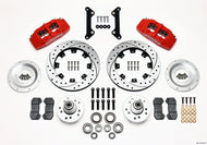 Wilwood Dynapro 6 Front Hub Kit 12.19in Drilled Red 70-78 Camaro Big Brake Kits Wilwood