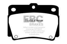 Load image into Gallery viewer, EBC 97-00 Mitsubishi Montero Sport 2.4 Ultimax2 Rear Brake Pads Brake Pads - OE EBC   
