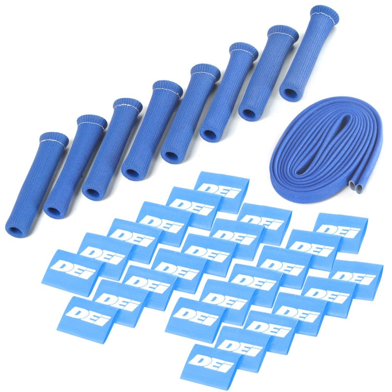 DEI Protect-A-Boot and Wire Kit 8 Cylinder - Blue Thermal Sleeves DEI