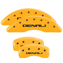 Load image into Gallery viewer, MGP 4 Caliper Covers Engraved Front &amp; Rear Denali Yellow finish black ch Caliper Covers MGP
