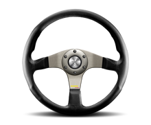 Load image into Gallery viewer, Momo Tuner Steering Wheel 350 mm - Black Leather/Red Stitch/Black Spokes Steering Wheels MOMO
