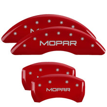 Load image into Gallery viewer, MGP 4 Caliper Covers Engraved Front &amp; Rear SRT8 Red finish silver ch Caliper Covers MGP
