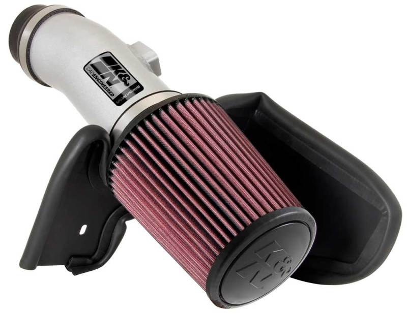 K&N 08 Honda Accord 3.5L-V6 Silver Typhoon Short Ram Intake Cold Air Intakes K&N Engineering   