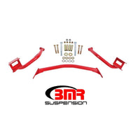 BMR 79-04 Fox Mustang Tubular Style Upper Torque Box Reinforcement Plates - Red Diff Braces BMR Suspension