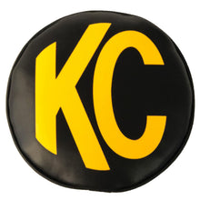 Load image into Gallery viewer, KC HiLiTES 8in. Round Soft Cover (Pair) - Black w/Yellow KC Logo Light Covers and Guards KC HiLiTES
