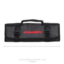 Load image into Gallery viewer, Go Rhino XVenture Gear Tool Wrench Roll - Large (4x4in. Closed) 12oz Waxed Canvas - Black Cargo Boxes &amp; Bags Go Rhino
