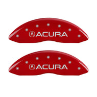 MGP 4 Caliper Covers Engraved Front Acura Engraved Rear MDX Red finish silver ch Caliper Covers MGP
