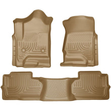 Load image into Gallery viewer, Husky Liners 14 Chevrolet Silverado/GMC Sierra Dbl Cab WeatherBeater Tan Front&amp;2nd Seat Floor Liners Floor Mats - Rubber Husky Liners
