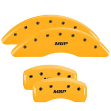 Load image into Gallery viewer, MGP 4 Caliper Covers Engraved Front &amp; Rear MGP Yellow Finish Black Char 2006 Pontiac GTO Caliper Covers MGP
