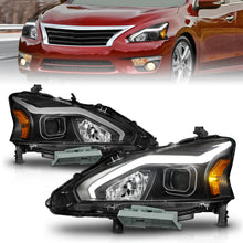 Load image into Gallery viewer, ANZO 13-15 Nissan Altima (w/o Factory HID Bulbs) Projector Headlights - w/ Light Bar Black Housing Headlights ANZO

