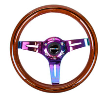Load image into Gallery viewer, NRG Classic Wood Grain Steering Wheel (310mm) Dark Wood &amp; Black Line Inlay w/Neochrome 3-Spoke Ctr. Steering Wheels NRG
