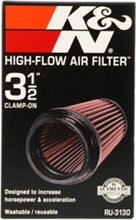 Load image into Gallery viewer, K&amp;N Filter Universal Rubber Filter 3 1/2 inch Flange 4 5/8 inch Base 3 1/2 inch Top 7 inch Height Air Filters - Universal Fit K&amp;N Engineering   
