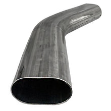 Load image into Gallery viewer, Granatelli 3in Oval Stainless Steel Horizontal 45 Deg Bend 4.5in Bend Radius Tubing Steel Tubing Granatelli Motor Sports
