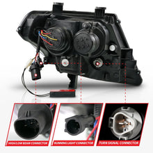 Load image into Gallery viewer, ANZO 09-20 Nissan Frontier Black Projector Plank Style DRL w/ Switchback &amp; Sequential LED DRL Headlights ANZO
