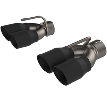 Load image into Gallery viewer, QTP 15-18 Dodge Challenger 5.7L 304SS Screamer Exhaust 3in Quad Tip Adapter w/Black Tips Tips QTP
