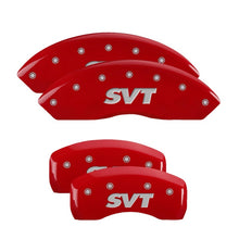 Load image into Gallery viewer, MGP 4 Caliper Covers Engraved Front &amp; Rear SVT Red finish silver ch Caliper Covers MGP
