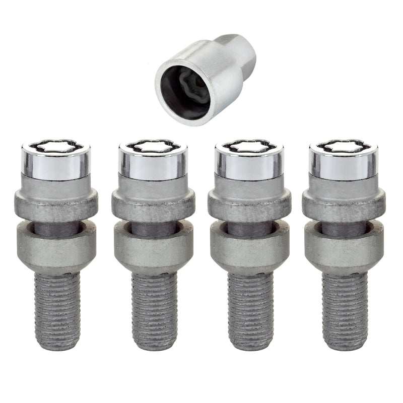 McGard Wheel Lock Bolt Set - 4pk. (Radius Seat) M14X1.5 / 17mm Hex / 28.2mm Shank Length - Chrome Wheel Bolts McGard