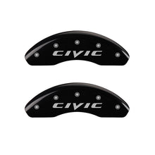 Load image into Gallery viewer, MGP Front set 2 Caliper Covers Engraved Front 2015/Civic Black finish silver ch Caliper Covers MGP
