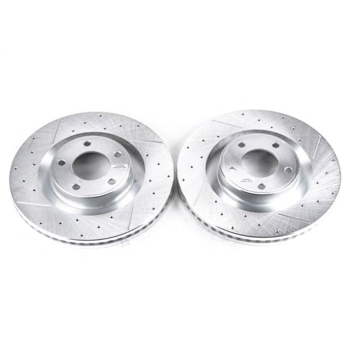Power Stop 07-15 Ford Edge Front Evolution Drilled & Slotted Rotors - Pair Brake Rotors - Slot & Drilled PowerStop