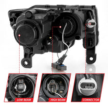 Load image into Gallery viewer, ANZO 2017-2018 Jeep Grand Cherokee Projector Headlights w/ Plank Style Switchback - Chrome w/ Amber Headlights ANZO
