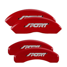 Load image into Gallery viewer, MGP 4 Caliper Covers Engraved Front &amp; Rear Edge Red finish silver ch Caliper Covers MGP
