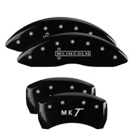 MGP 4 Caliper Covers Engraved Front Lincoln Engraved Rear MKT Black finish silver ch Caliper Covers MGP