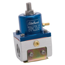 Load image into Gallery viewer, Edelbrock Fuel Pressure Regulator EFI 180 GPH 35-90 PSI -10In/Out -6 Return Blue/Clear Fuel Pressure Regulators Edelbrock
