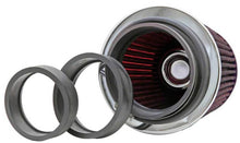 Load image into Gallery viewer, K&amp;N Universal Air Filter Chrome Round Tapered Red - 4in Flange ID x 1.125in Flange Length x 5.5in H Air Filters - Universal Fit K&amp;N Engineering   
