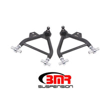 Load image into Gallery viewer, BMR 79-93 Mustang Lower A-Arms (Coilover Only) w/ Adj. Rod End Tall Ball Joint - Black Hammertone Control Arms BMR Suspension
