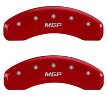 Load image into Gallery viewer, MGP 2 Caliper Covers MGP Red Finish Silver Characters 2018 Chevrolet Tahoe Caliper Covers MGP
