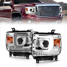 Load image into Gallery viewer, ANZO 14-15 GMC Sierra 1500/2500HD/3500HD Plank Style Projector Headlight - Chrome Housing Headlights ANZO
