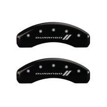 Load image into Gallery viewer, MGP 4 Caliper Covers Engraved Front &amp; Rear With stripes/Durango Black finish silver ch Caliper Covers MGP
