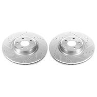 Power Stop 14-18 Audi A6 Front Evolution Drilled & Slotted Rotors - Pair Brake Rotors - Slot & Drilled PowerStop