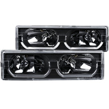 Load image into Gallery viewer, ANZO 1988-1998 Chevrolet C1500 Crystal Headlights Black w/ Low - Brow Headlights ANZO
