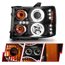 Load image into Gallery viewer, ANZO 2007-2013 Gmc Sierra 1500 Projector Headlights w/ Halo Black Headlights ANZO
