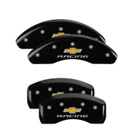 MGP 4 Caliper Covers Engraved Front & Rear Chevy racing Black finish silver ch Caliper Covers MGP